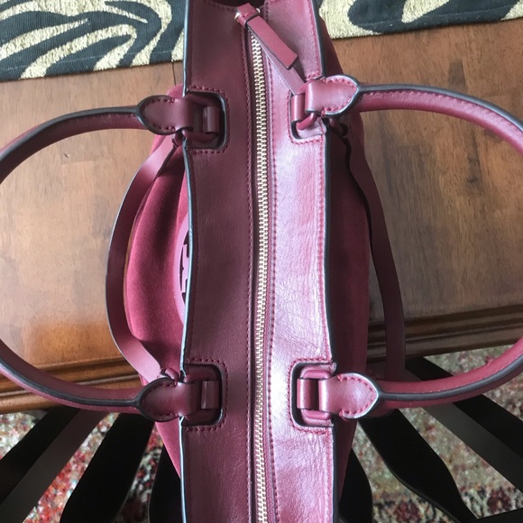 Tory Burch Wine Suede Tote - Picture 3 of 11